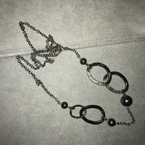 Gun metal and black necklace